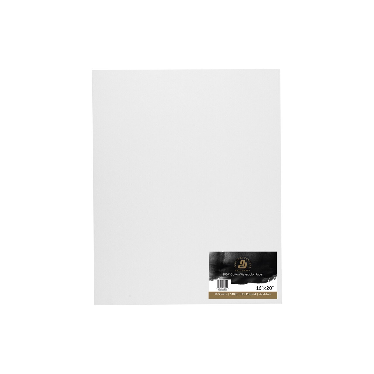 New York Central Watercolor Paper - 140 lb. Hot Press - 100% Cotton, Acid-Free, Archival Quality, Bright White Watercolor Paper Pad for Wet & Dry Media